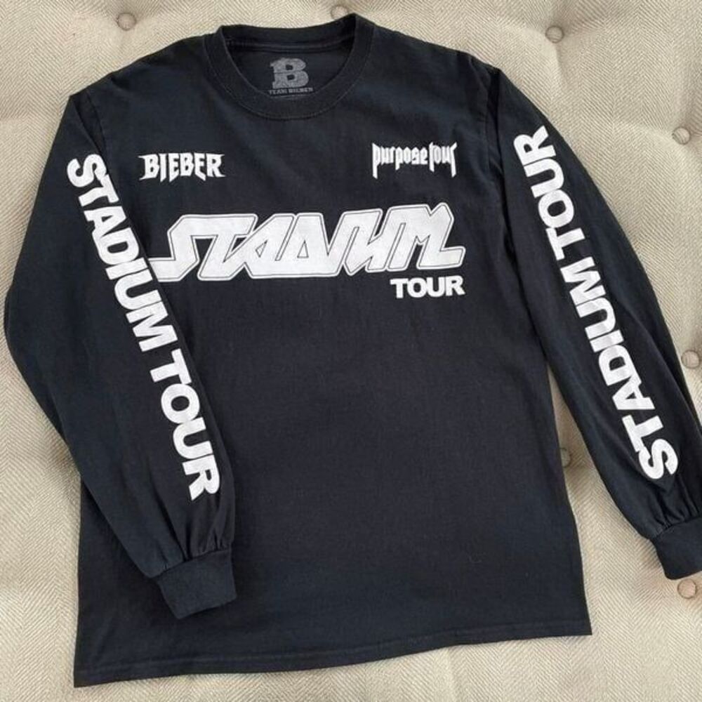 Justin Bieber Purpose Stadium Tour 2 Side LS Concert T-Shirt S - Picture 2 of 7